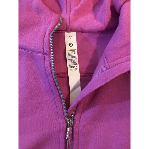 Lululemon Scuba Oversized 1/2 Zip Hoodie Pink Medium Thumbholes NWT - Picture 2 of 10